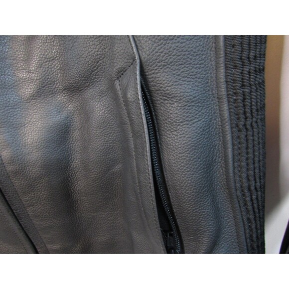 Triumph Leather Motorcycle Jacket Mens Medium Black Insulated Padded Lined - Picture 16 of 16